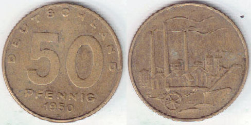 1950 East Germany 50 Pfennig A001772